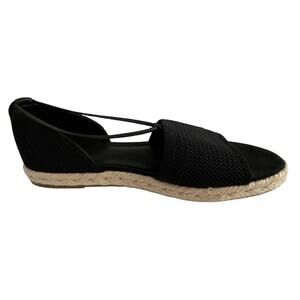 Eileen Fisher women's "Mews" stretch, casual sandals in black.